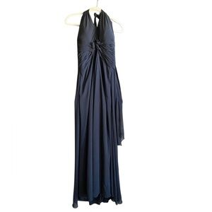 MORILEE Madeline Gardner Black Halter Maxi Formal Dress. Size Medium